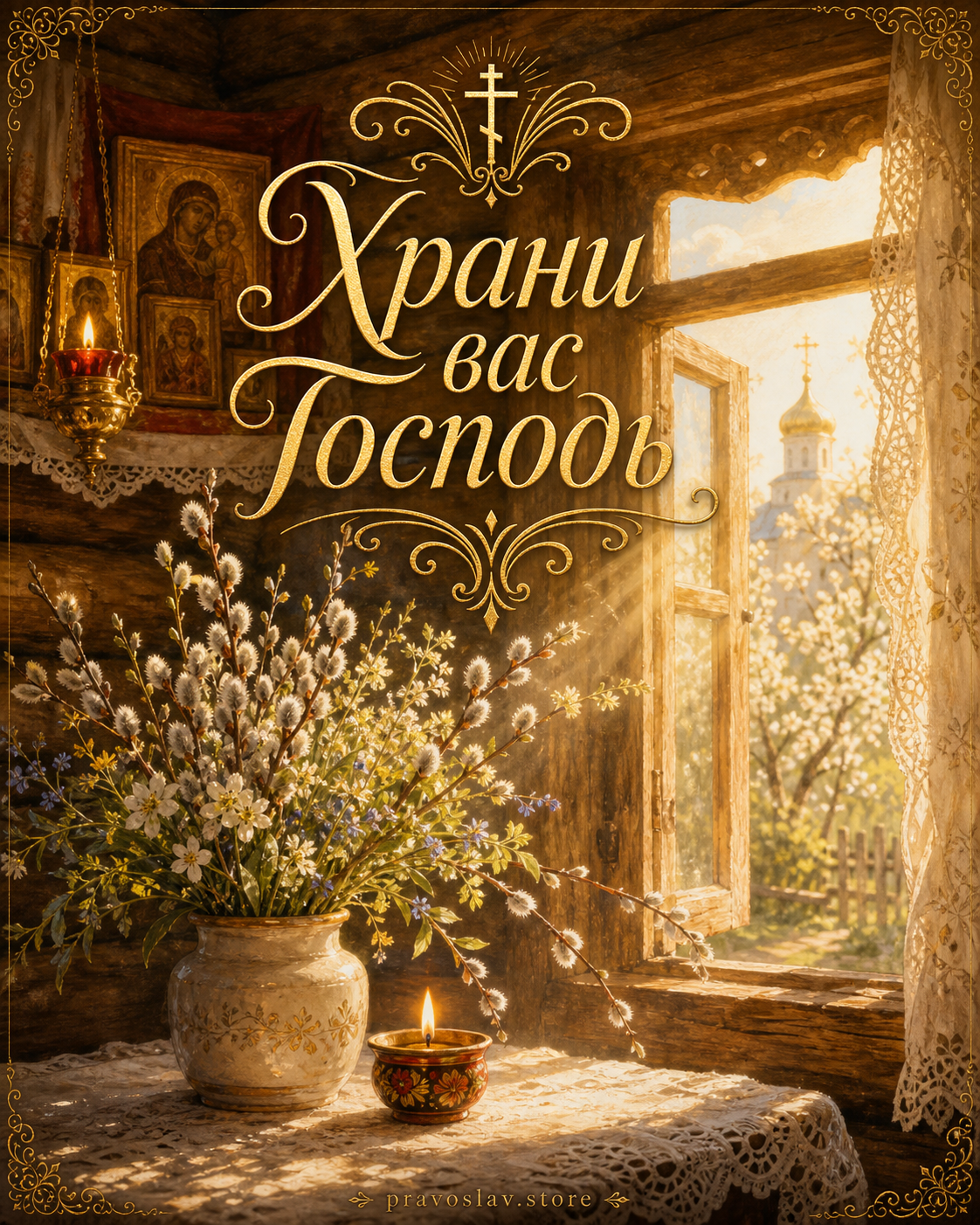 Открытка Храни вас Господь